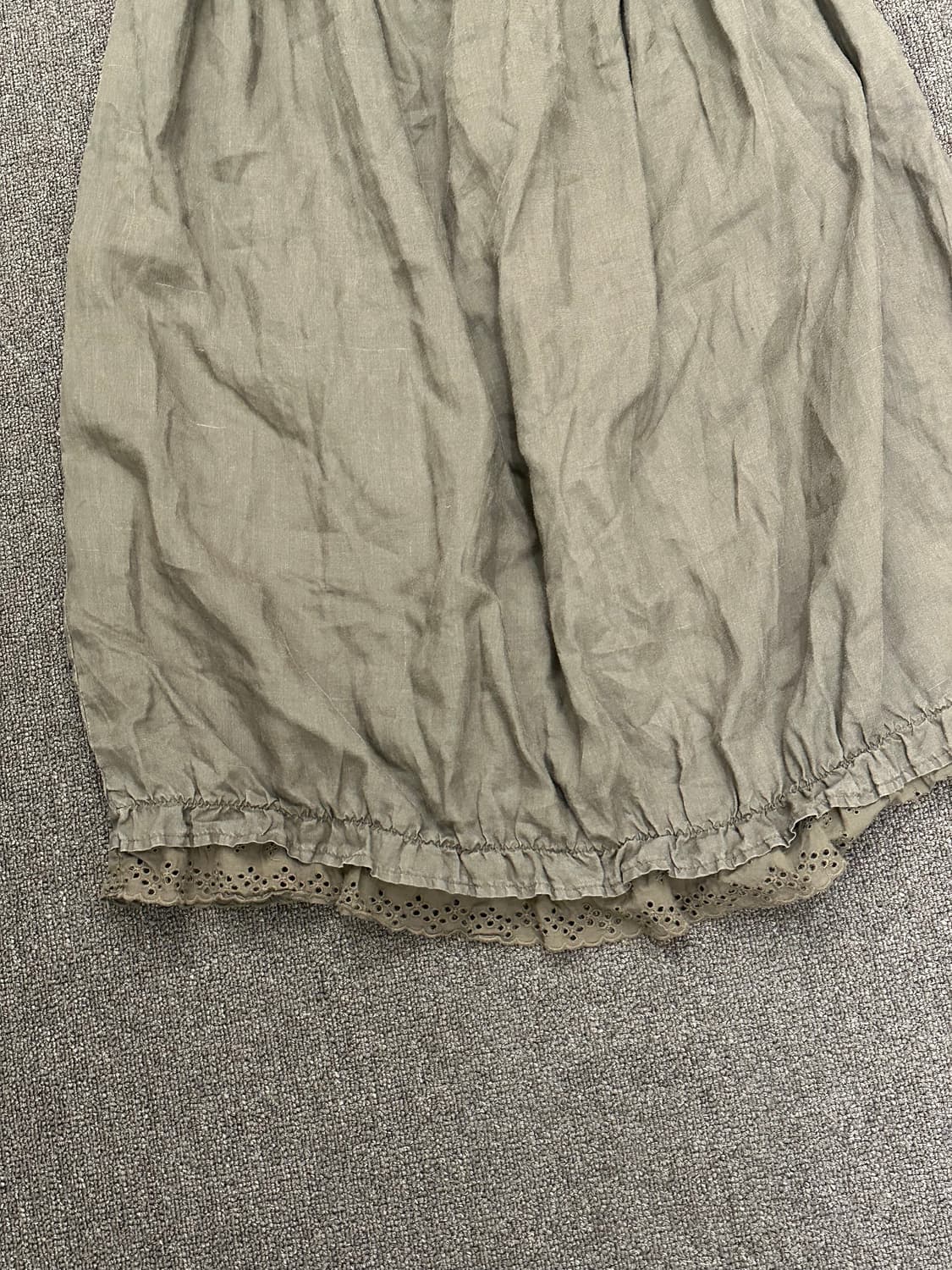 OS)Japanese vintage 밴딩 펀칭 레이스 디테일 브라운 포켓 상품이미지3