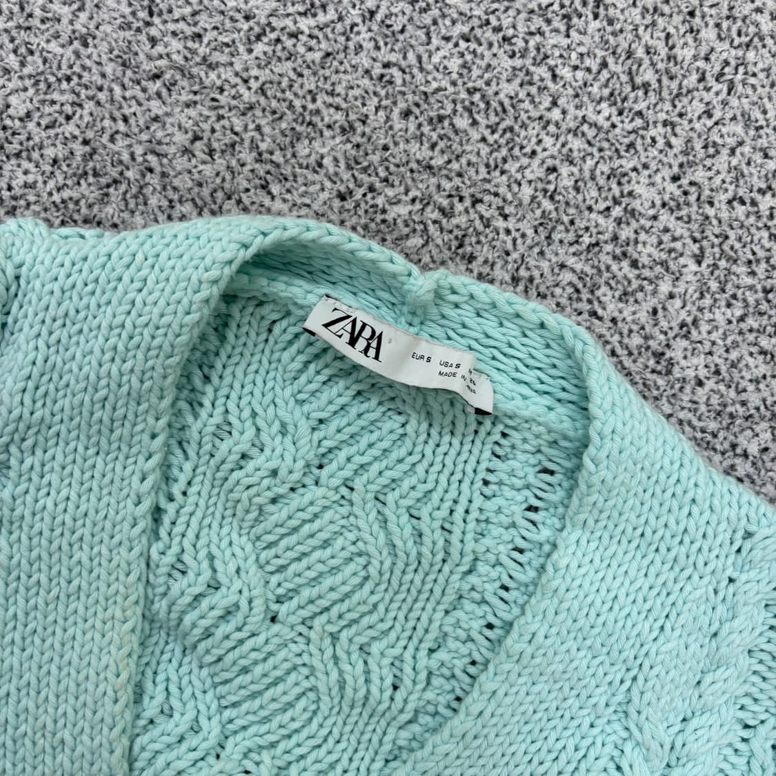 S 자라 크롭 케이블 니트 베스트 0317J 상품이미지2