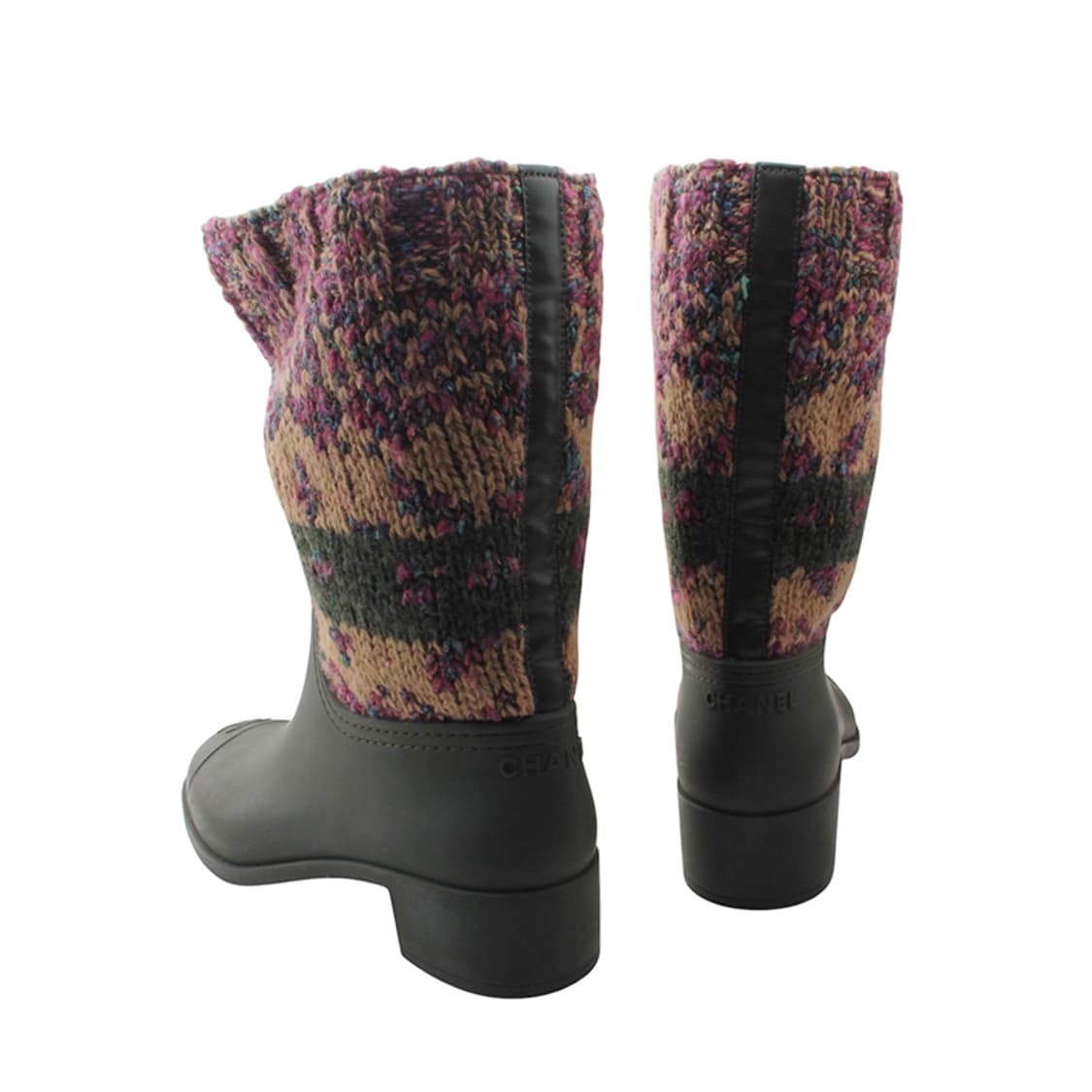 샤넬 니트 트림 올리브그린 레인부츠 37 상품이미지4