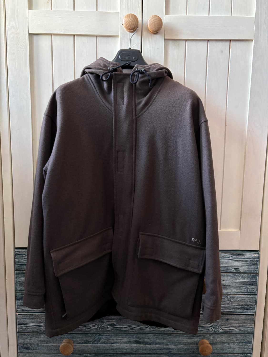 90s 올드 스투시 하프 울 코트 자켓 m사이즈 브라운 상품이미지1