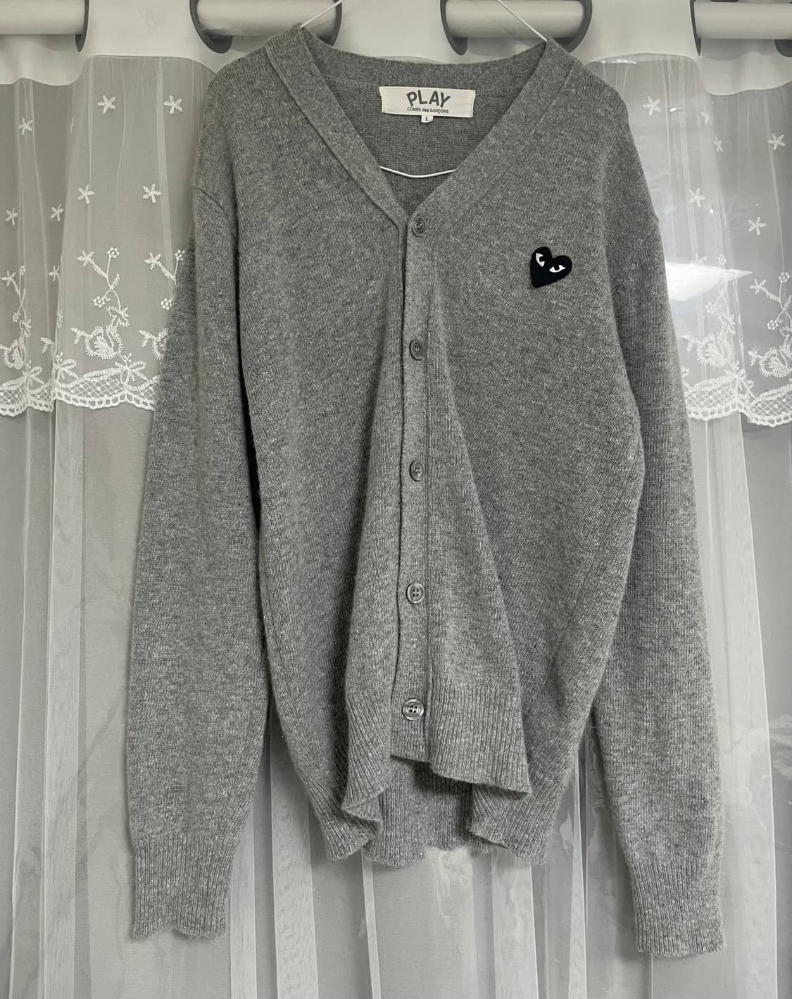 꼼데가르송 PLAY 가디건 L 그레이 상품이미지1