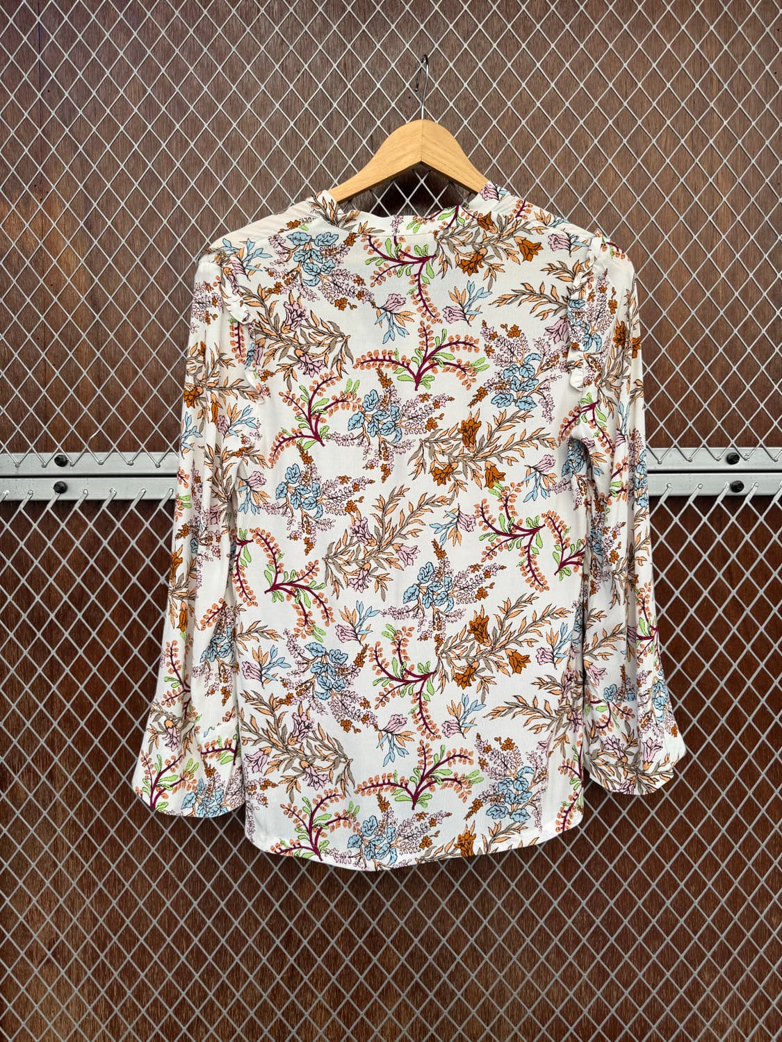 마쥬 maje 플라워 패턴 프린팅 리본 끈 러플 블라우스 셔츠 s 새상품 상품이미지10