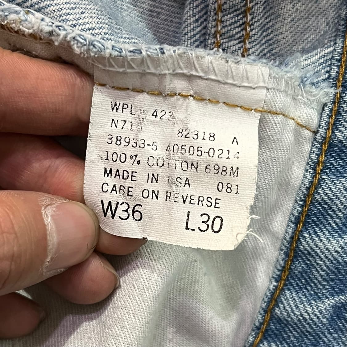  USA 리바이스 505 오렌지 블랭크 탭 데님팬츠 y13929 상품이미지8