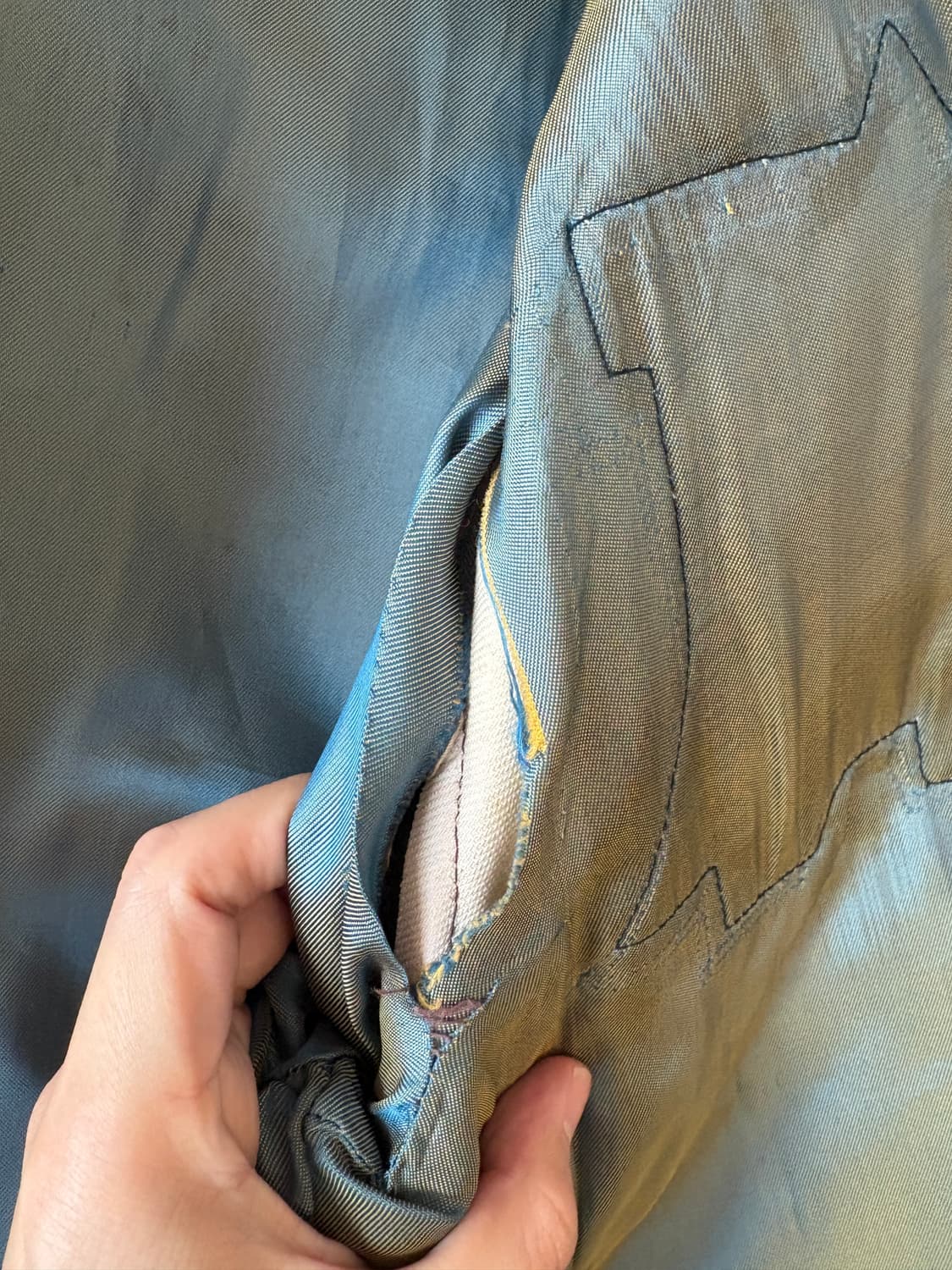 빈티지 바시티 레터맨 자켓 RAU 스냅, 가죽 패널 상품이미지7