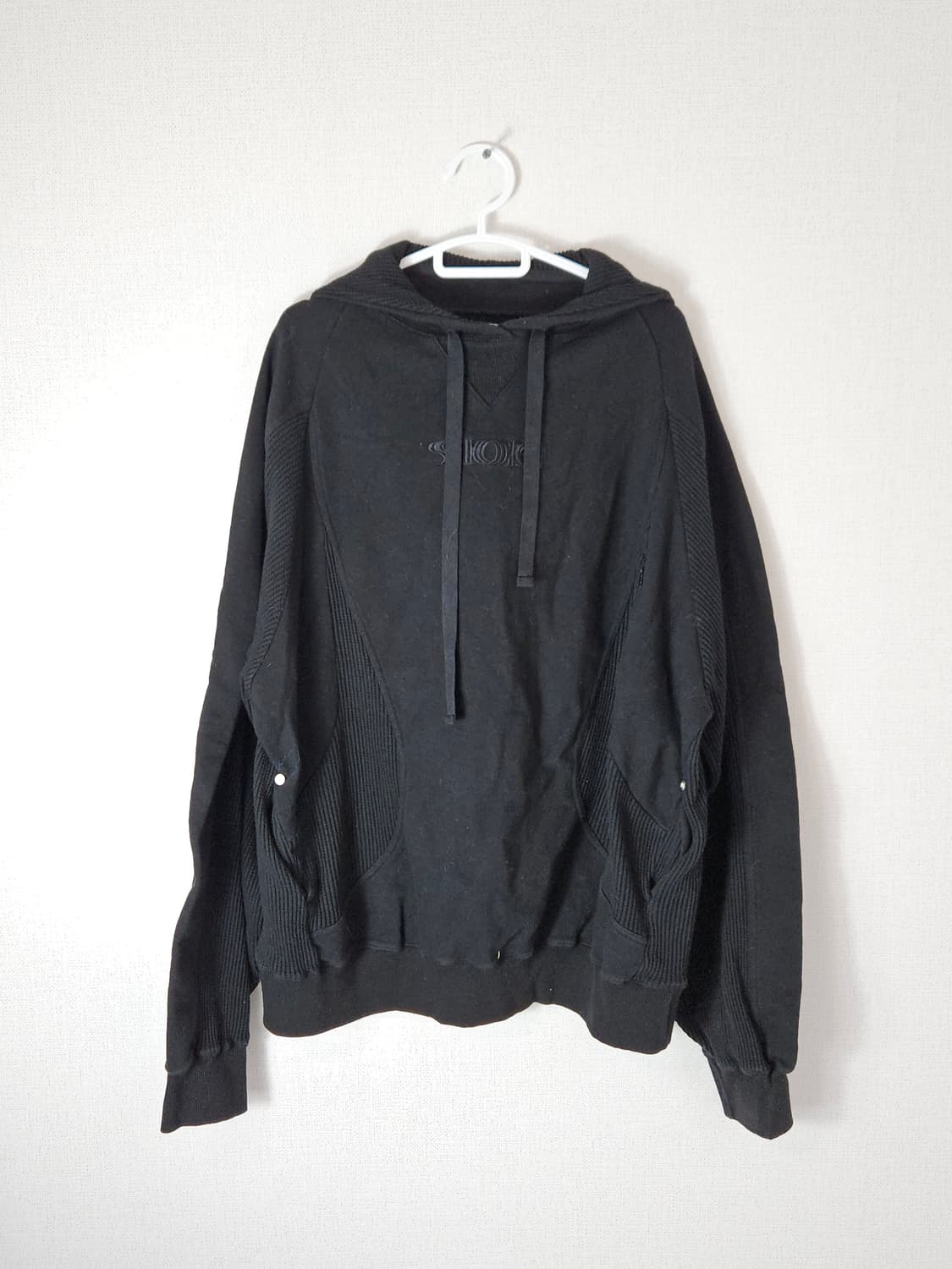 언더마이카 22SS 시오키 아켄 와플 후드 잉크 블랙 OS 상품이미지1