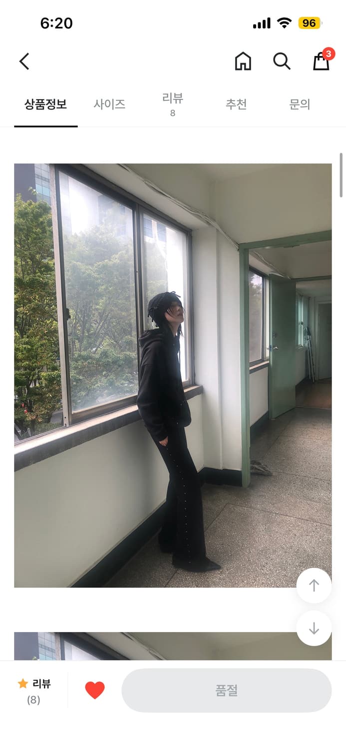 더에펠 스터드 골지팬츠 블랙 상품이미지3