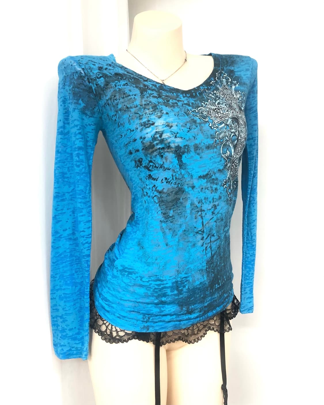blue cubic cross point long sleeve 상품이미지4