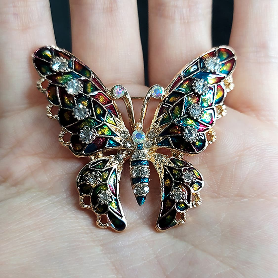 Fiorent 브로치 남자 여자 엔틱 빈티지 명품 에나멜 보석 나비 상품이미지6