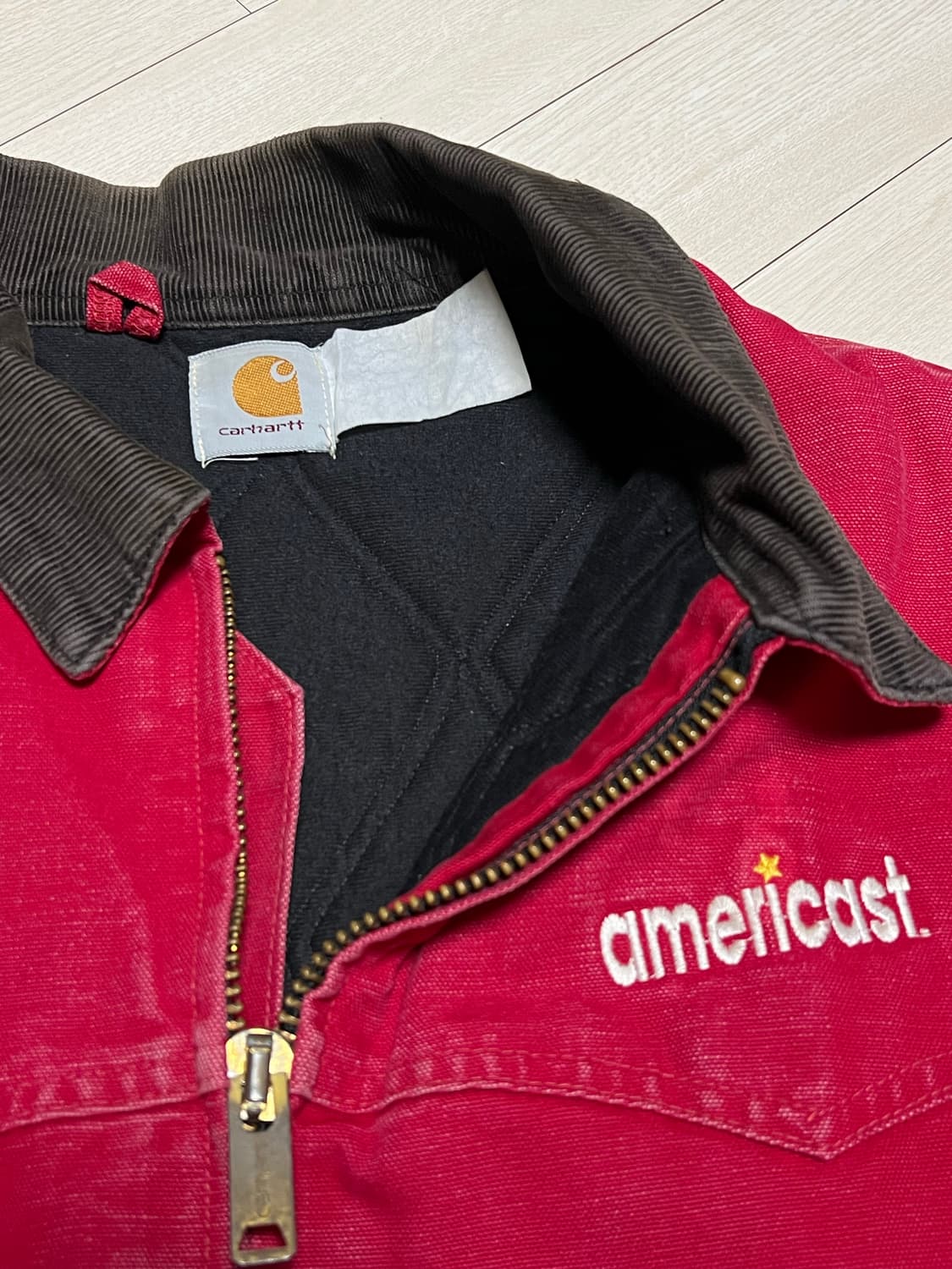 90s칼하트J14산타페자켓레드 L사이즈 상품이미지5