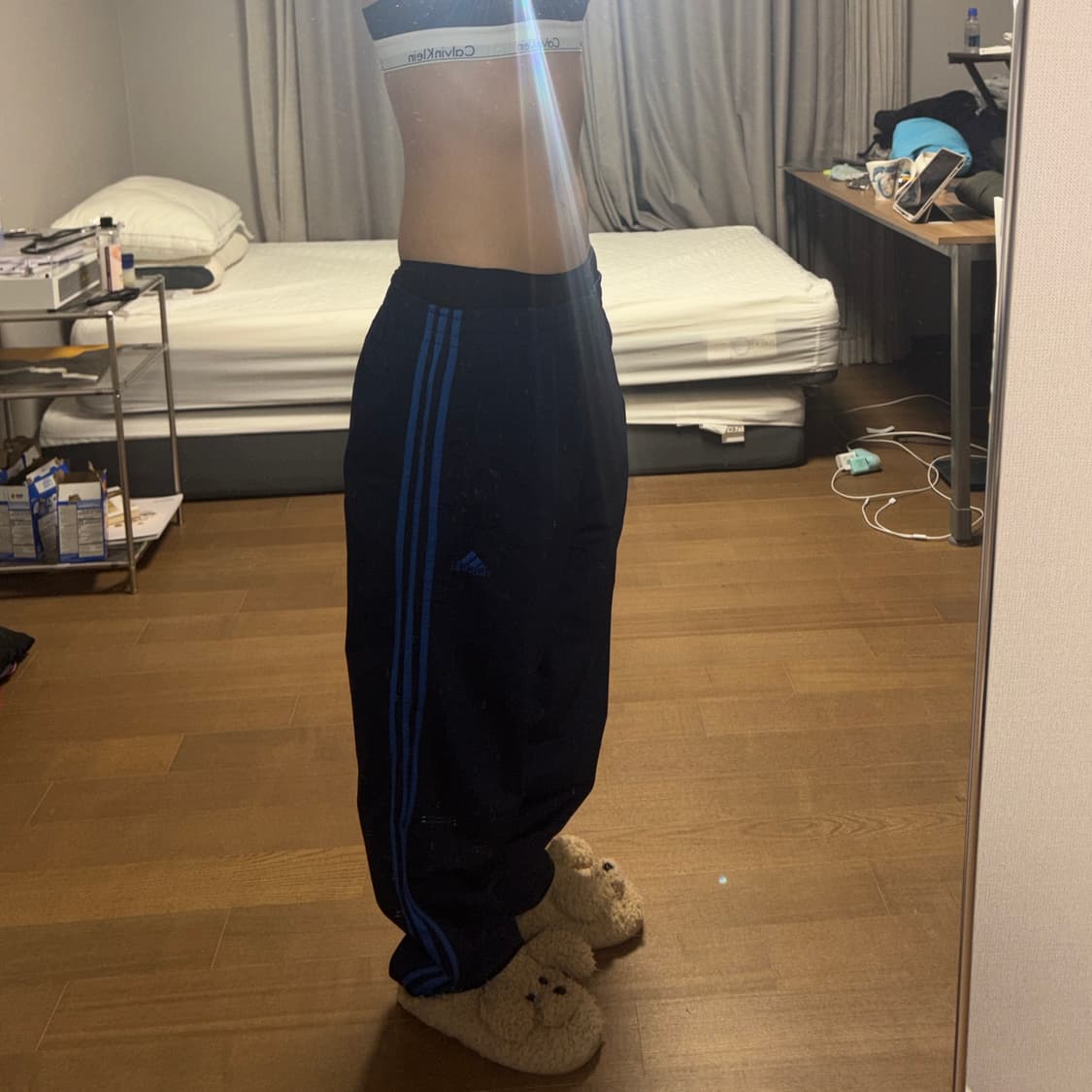 아디다스 와이드 트레이닝 트랙팬츠 네이비 블루 상품이미지2