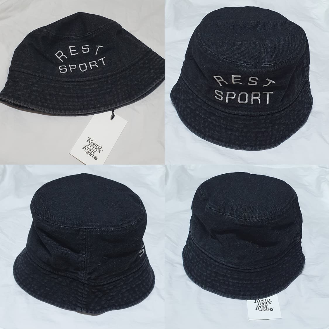 블랙 검정 레스트앤레크레이션 벙거지 어부 데님 모자 상품이미지6