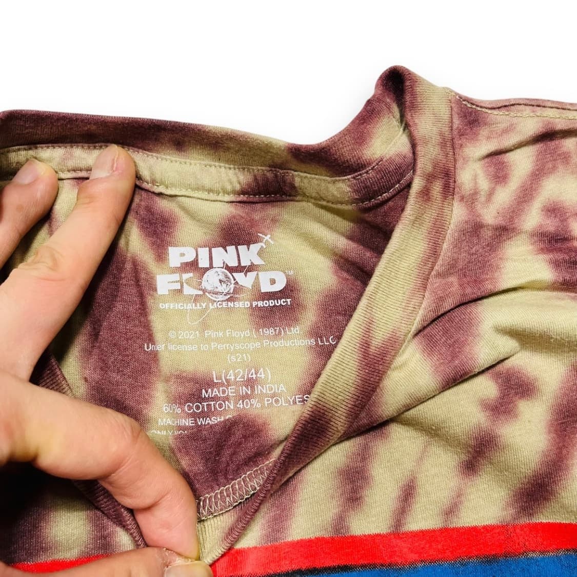핑크 플로이드 2021s 투어 타이다이 밴드 반팔 티셔츠 상품이미지4