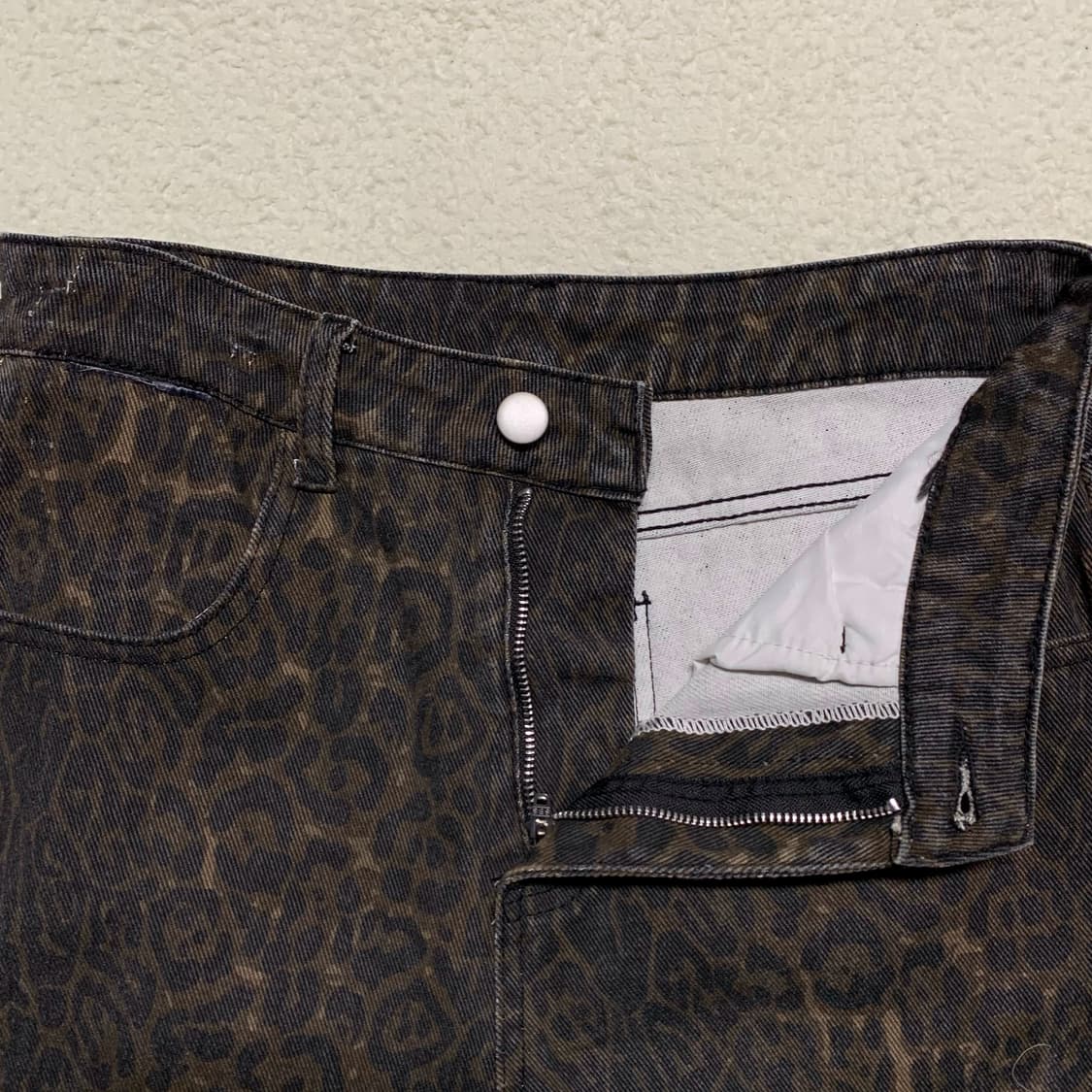 [28] VTG 레오파드 패턴 와이드핏 데님팬츠 상품이미지3