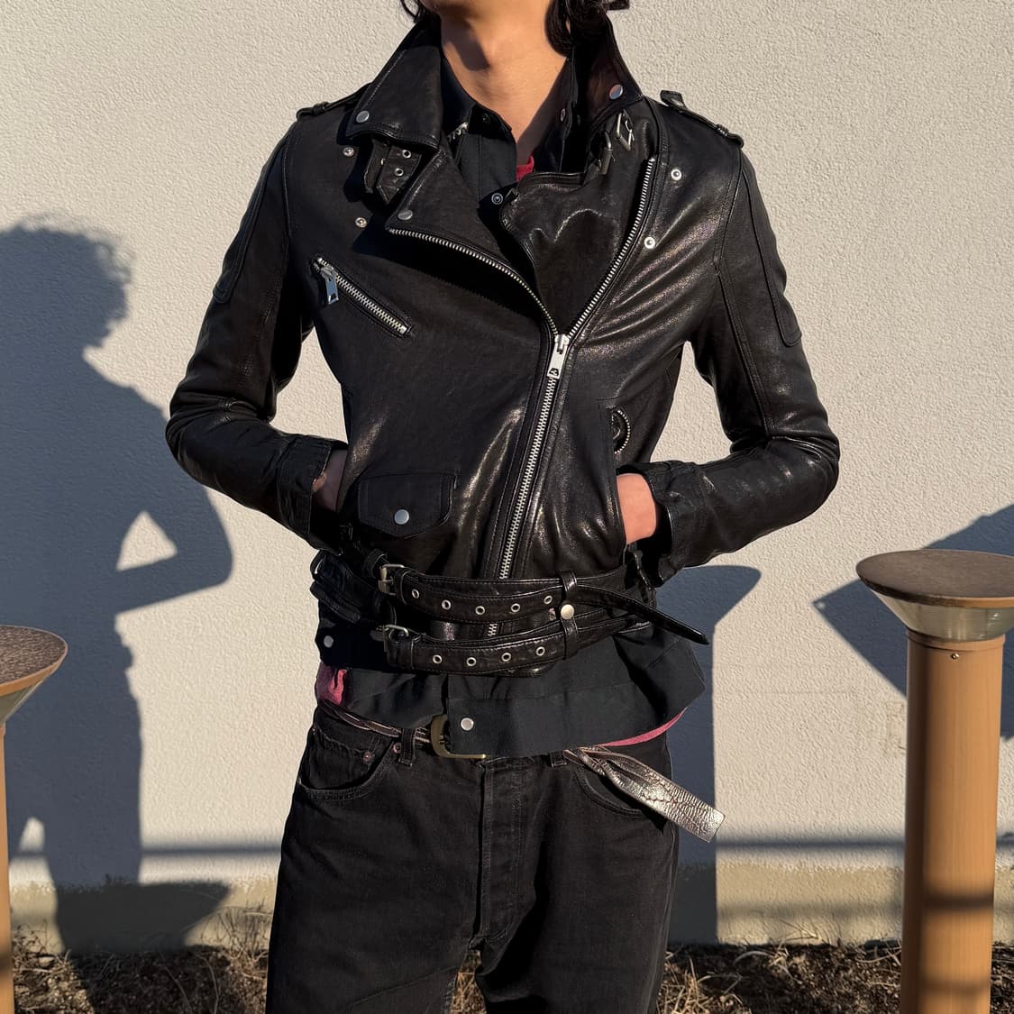바이커 레더 자켓 상품이미지1