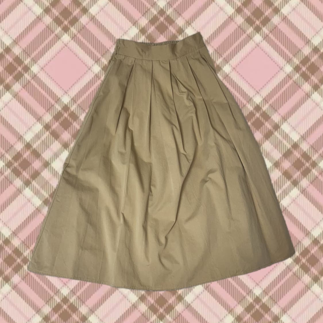 베이지 플리츠 롱 스커트 상품이미지1