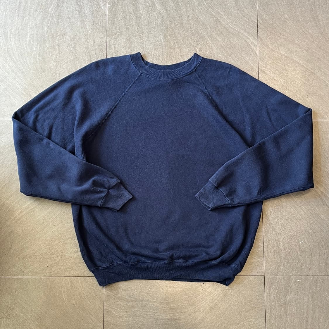 90년대 미국 생산 헤인즈 네이비 블랭크 스웻셔츠 상품이미지1