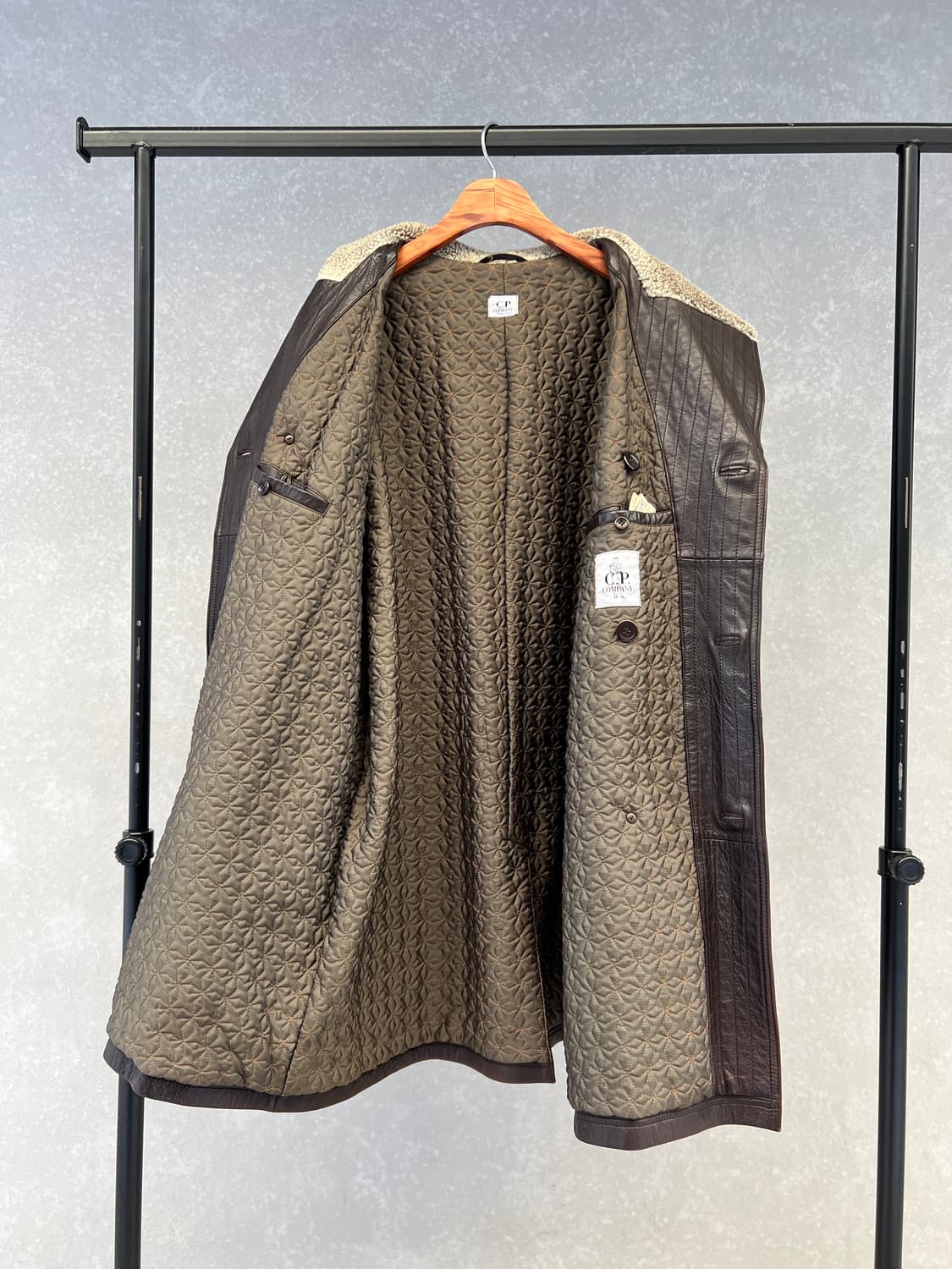 2000s C.P.COMPANY SHEEPSKIN 올드씨피컴퍼니 가죽코트 상품이미지3