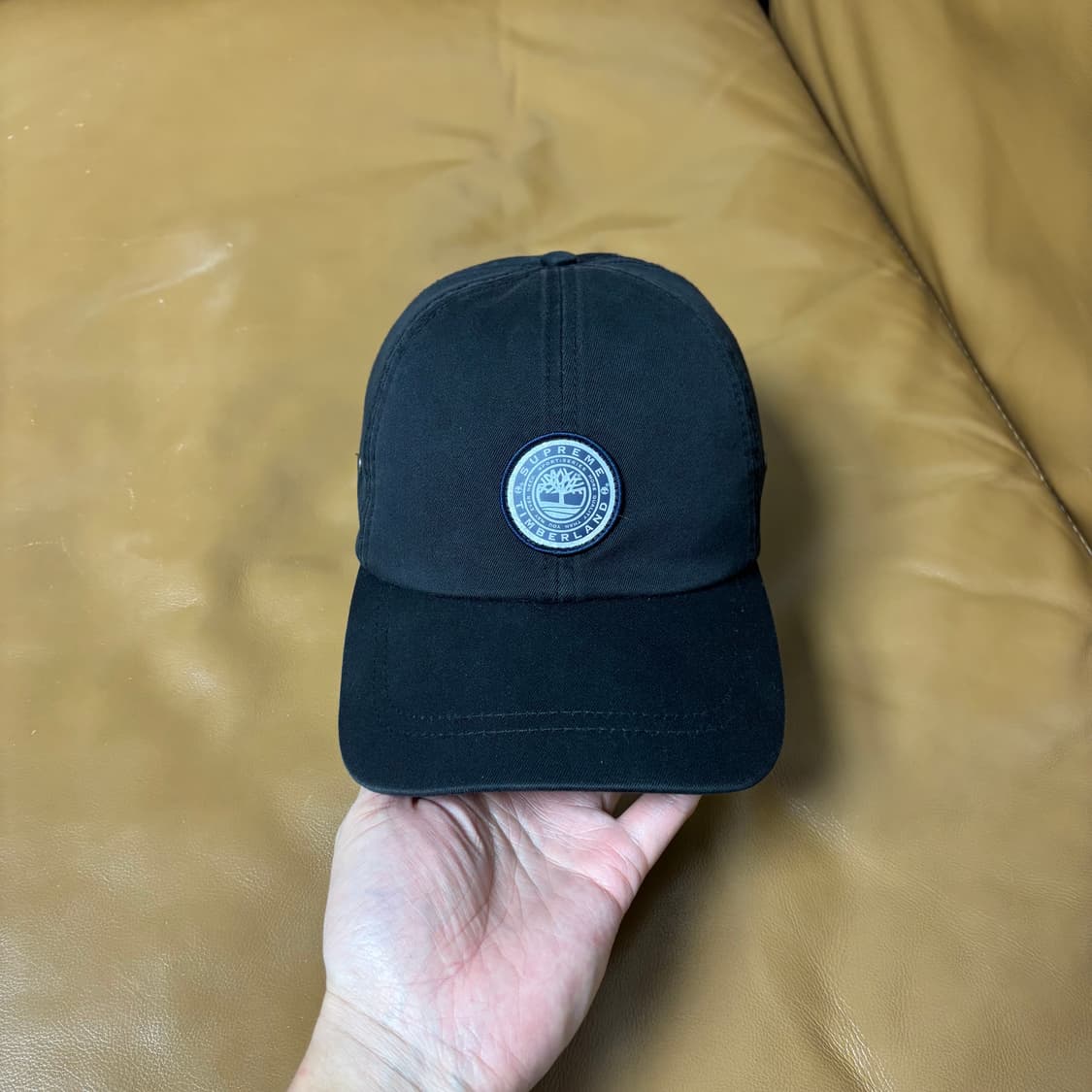 Supreme 슈프림x팀버랜드 워시드 블랙 6패널 볼캡 모자 Black 상품이미지2