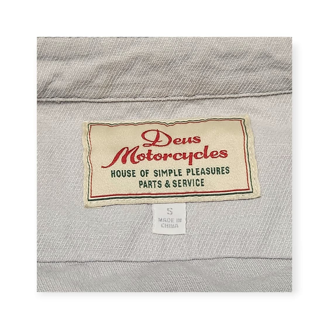 S)데우스 워크 셔츠 라이트그레이 자수패치 백프린팅 스트릿 상품이미지5