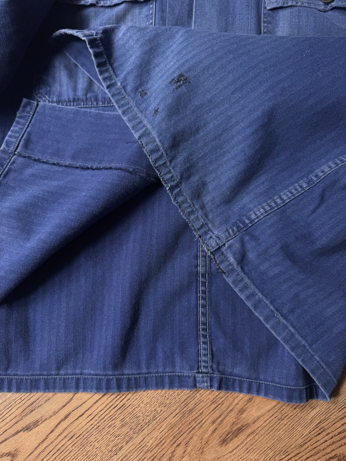 [L]90's 빈티지 페이딩 2포켓 헤링본 프렌치 워크자켓 상품이미지6