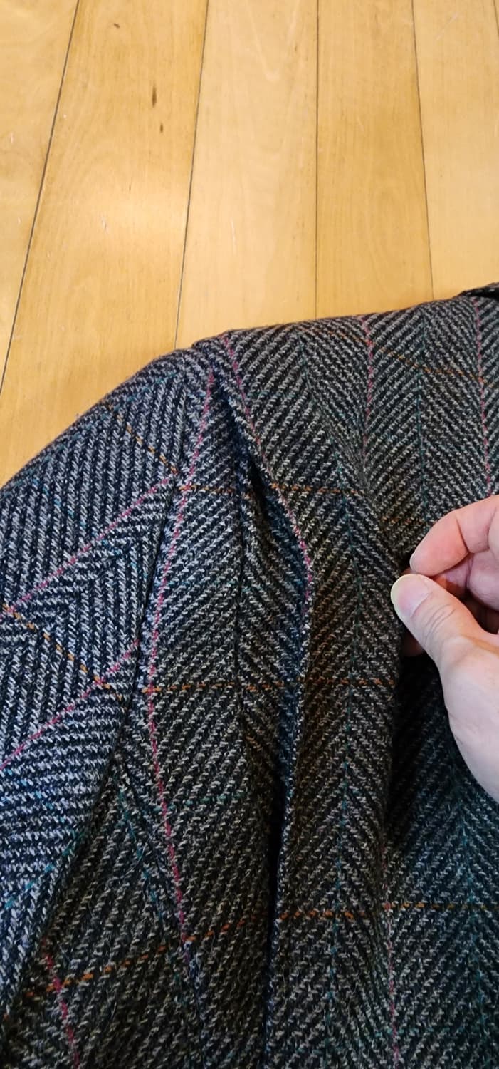 브라운 헤링본 트위드자켓 L 상품이미지9