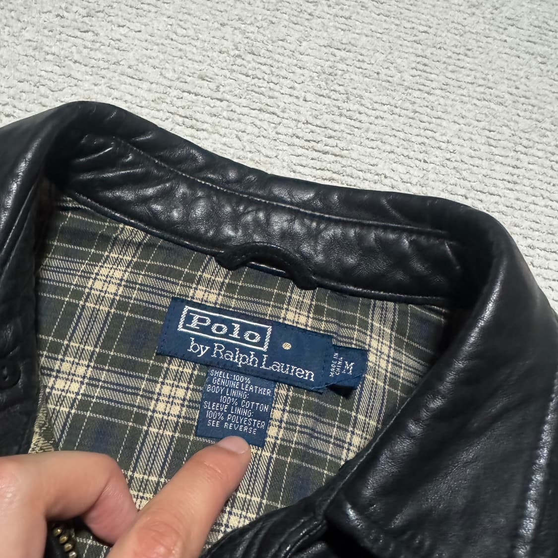 90s 폴로랄프로렌 블랙 레더자켓 M 상품이미지3