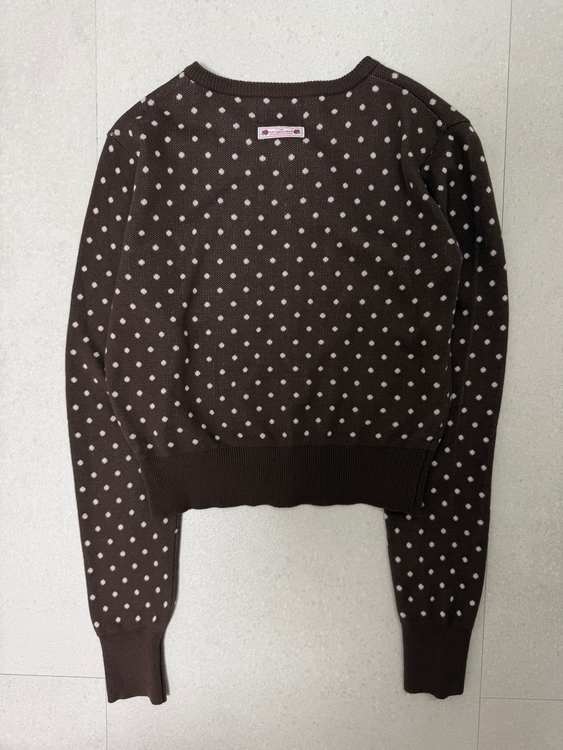 스컬프터 Polka Dot Cardigan Brown/Baby Pink 상품이미지3