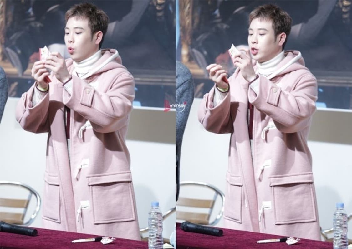 오버105-110 권장) LEVARN 핑크색 떡볶이 코트 상품이미지3