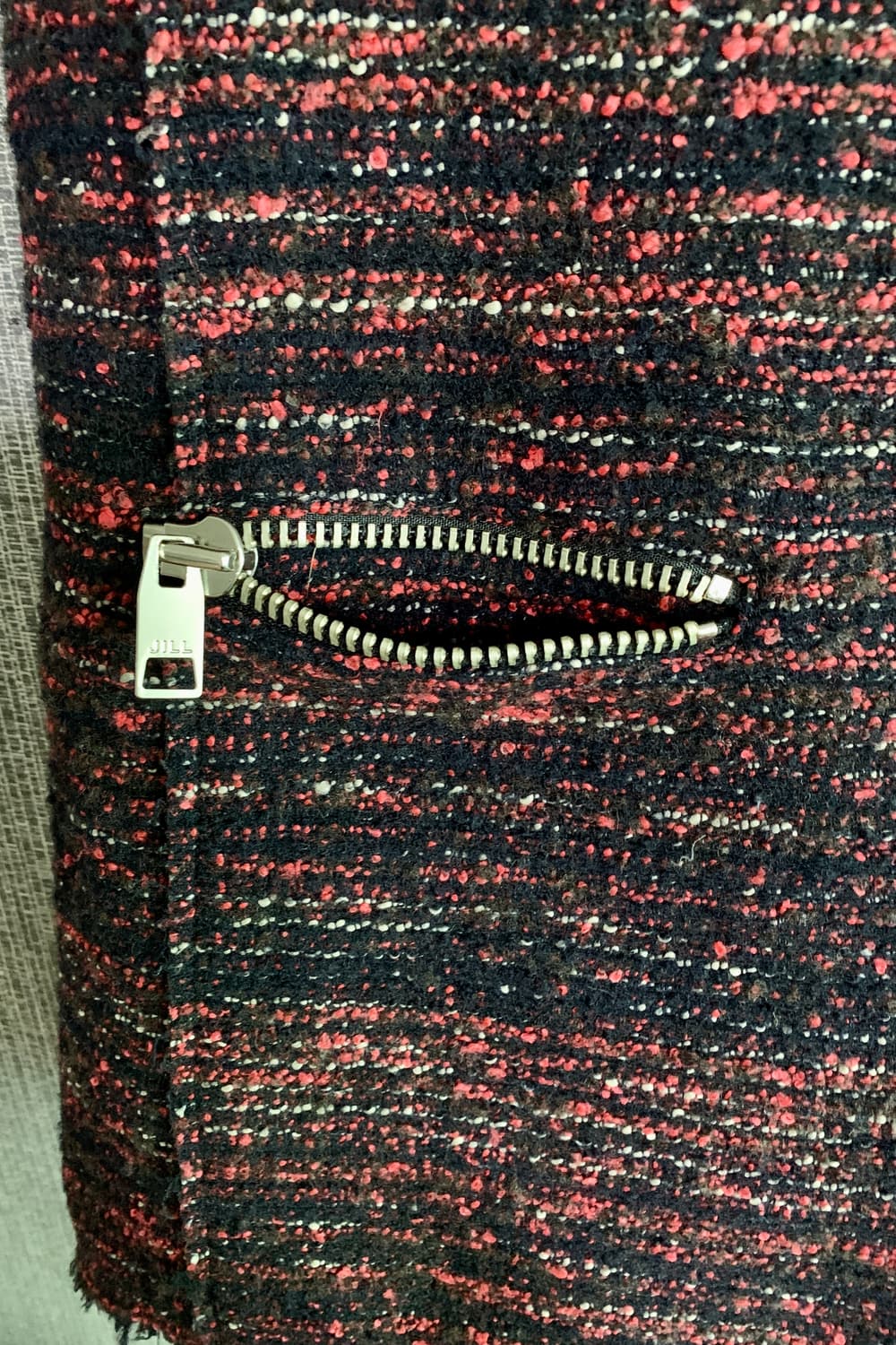 질바이질스튜어트 레드 울 블렌드 트위드 미니 원피스 연말 크리스마스 모임 상품이미지4