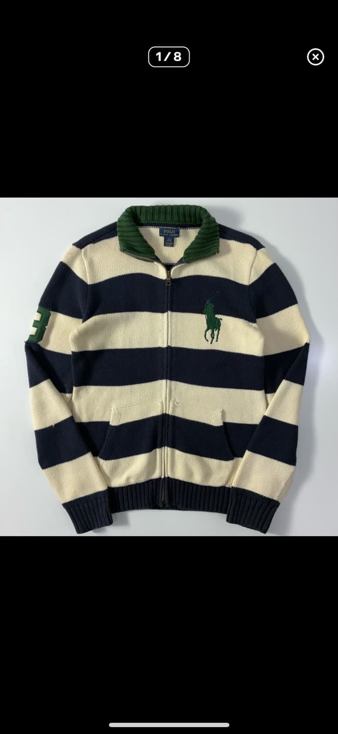 Polo 폴로 랄프로렌 빅포니 스트라이프 니트집업 상품이미지3