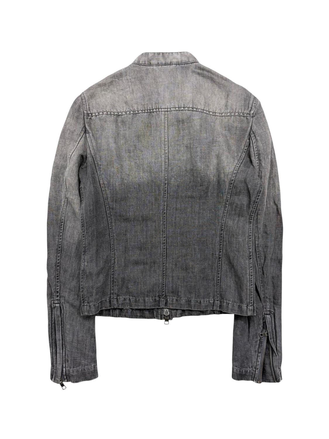 아르마니 투톤 그라데이션 데님 바이커 자켓 상품이미지2