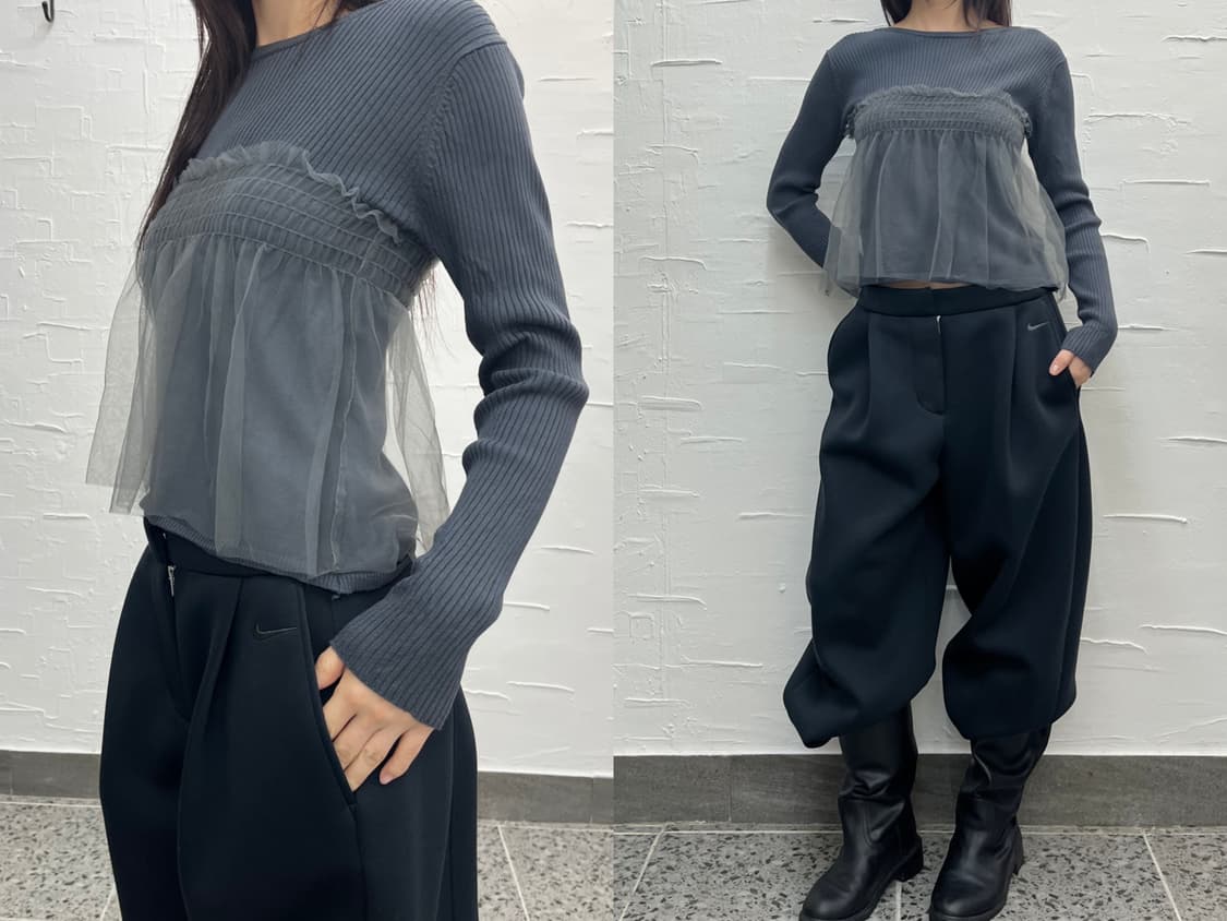 Sheer bustier knit 상품이미지1