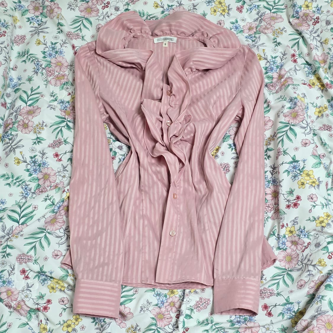 naracamicie 나라카미체)일본유럽빈티지 나나깔 긱시크 핑크셔링셔츠 상품이미지2