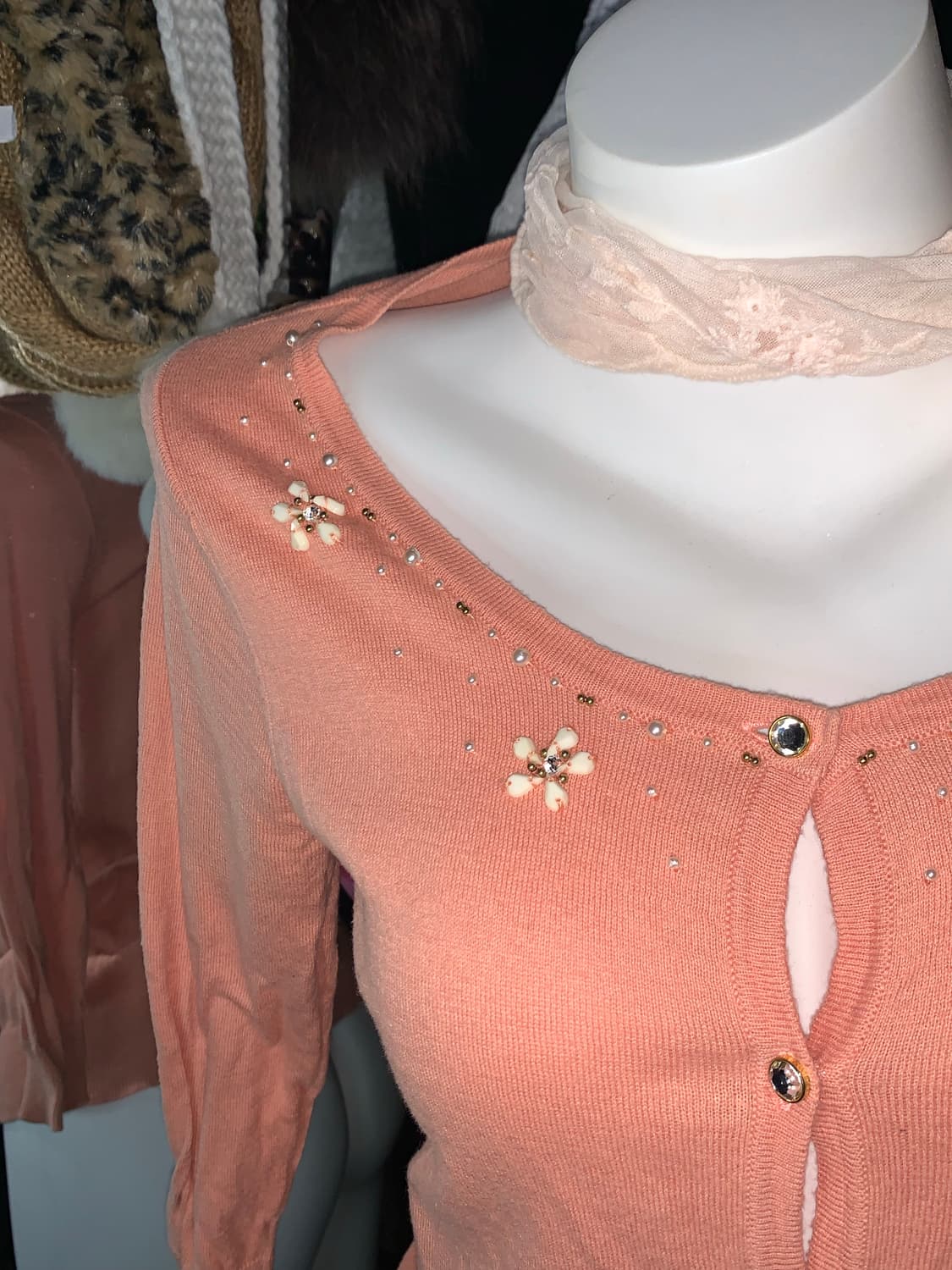 나나 하치st 로맨틱 코랄 비즈 가디건 상품이미지2