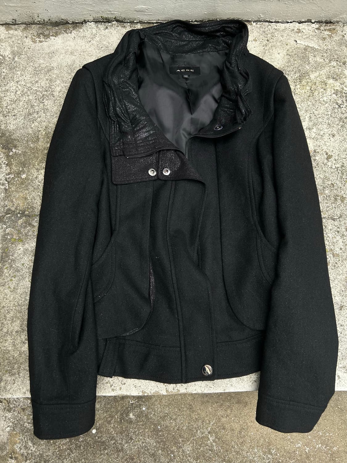 2000s vtg 락시크 블랙 보노넥 글리터 집업 상품이미지2