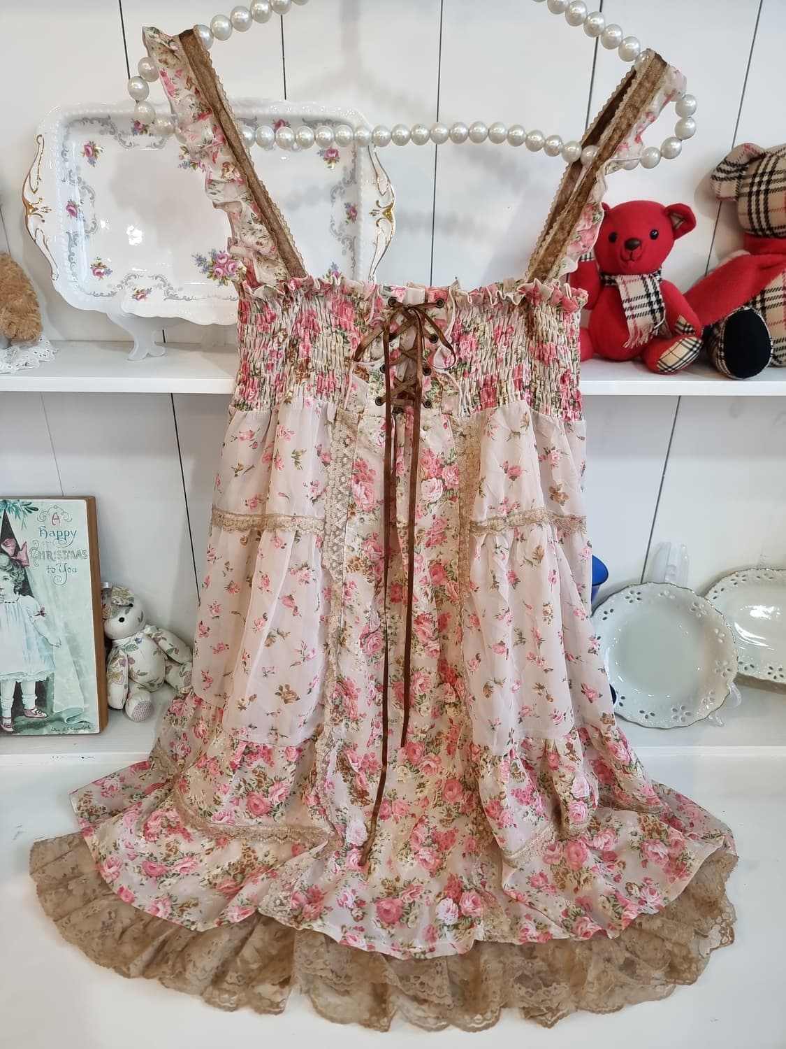 axes femme(액시즈팜)  플라워 레이스업 원피스 상품이미지5