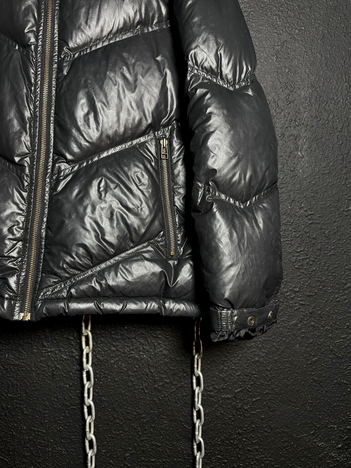 fur trimmed black down jacket  상품이미지4