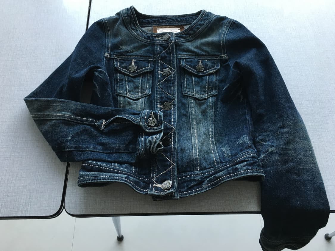 rose button denim jacket 상품이미지3