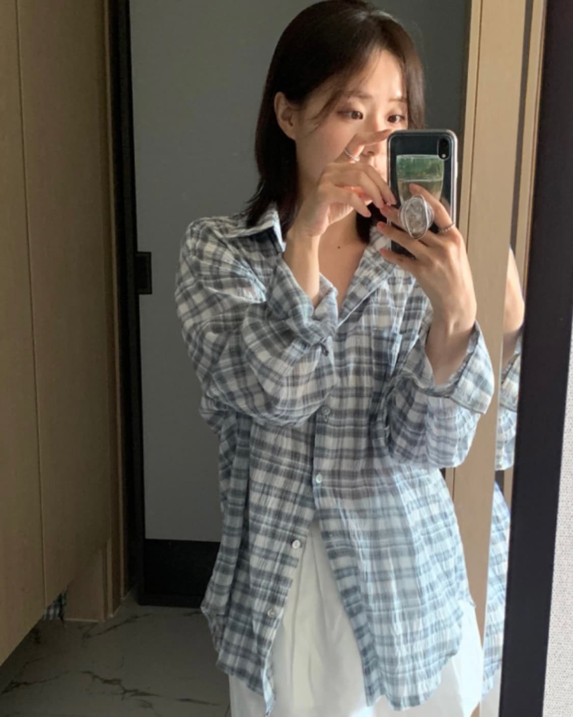 오이니 oinii 수수셔츠 블루 상품이미지2