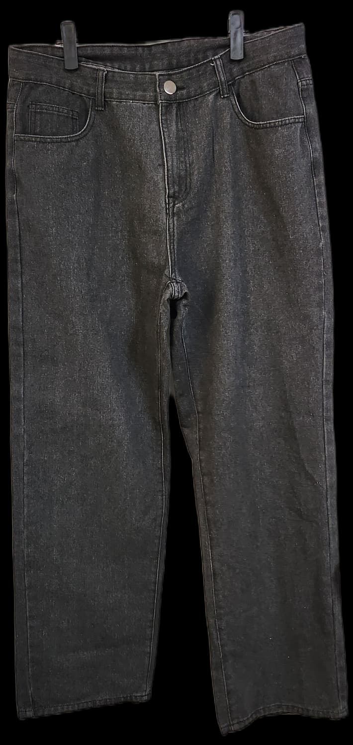 블랙 데님 와이드 팬츠 36 상품이미지1