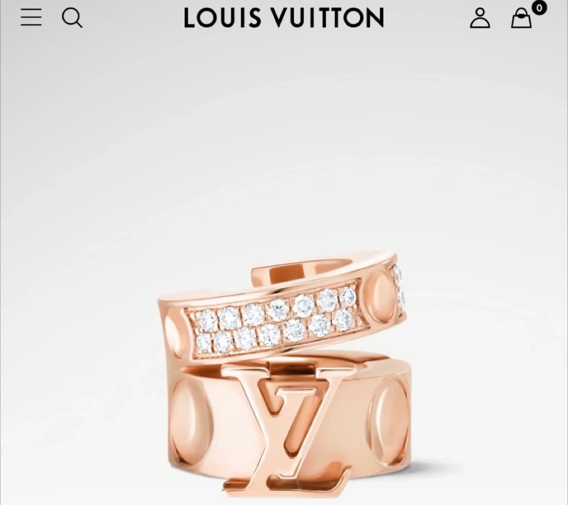 루이비통 귀걸이 (이어커프 ) 핑크 골드 , 다이아몬드 상품이미지1