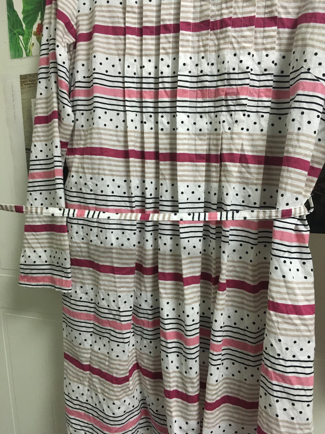 일본빈티지 플리츠 도트 블라우스 원피스 레이어드 상품이미지6