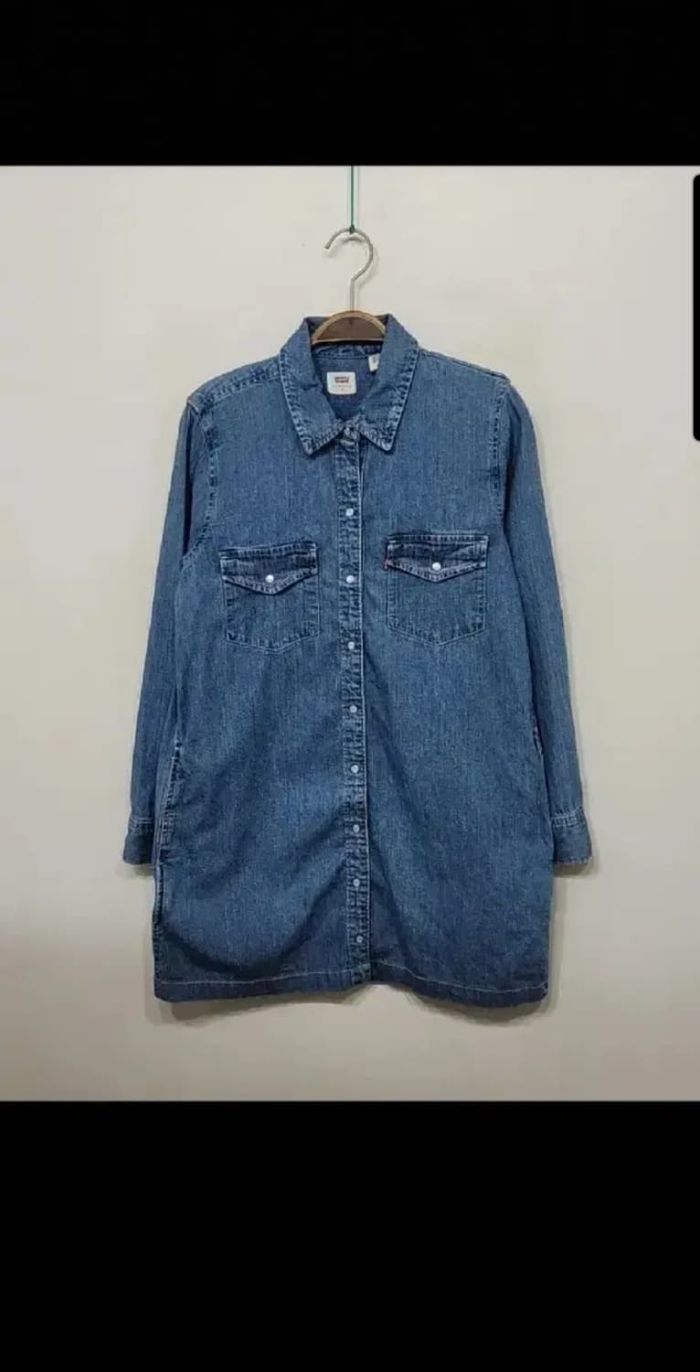 (M) 리바이스 청남방 중청 웨스턴 데님셔츠 롱셔츠  상품이미지1