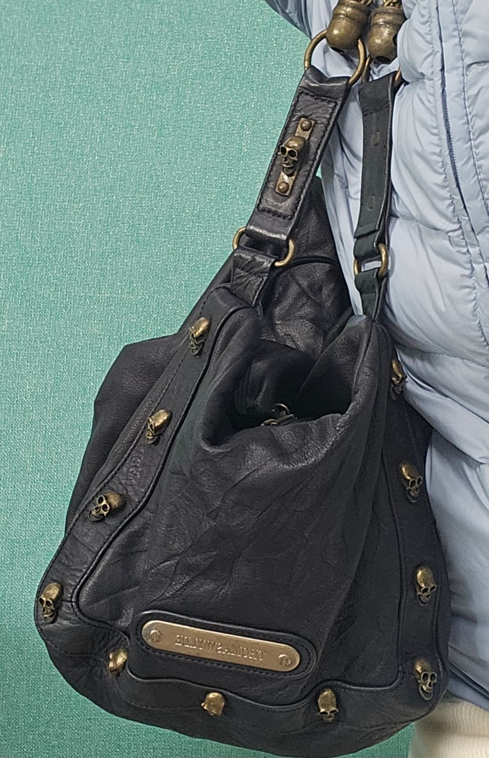 토마스와일드 해골장식  가죽가방 상품이미지1