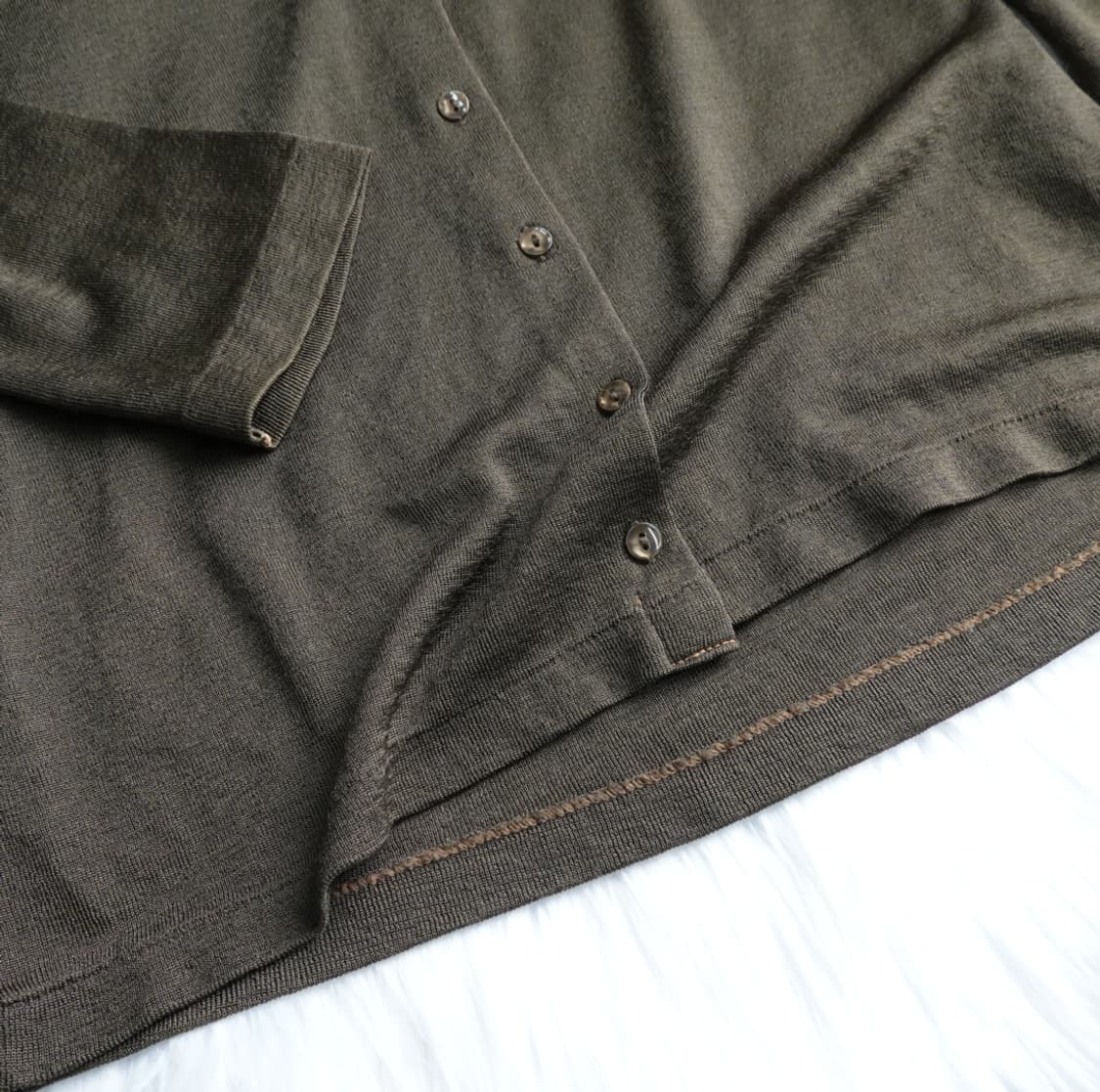 일본빈티지 INE 브라운 니트 가디건 슬림핏 1895 상품이미지5