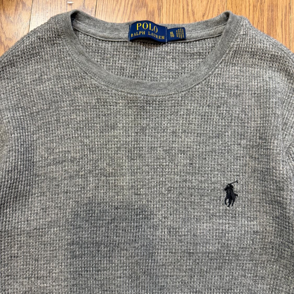 폴로 랄프로렌 그레이 코튼 와플 롱슬리브 티셔츠 상품이미지2