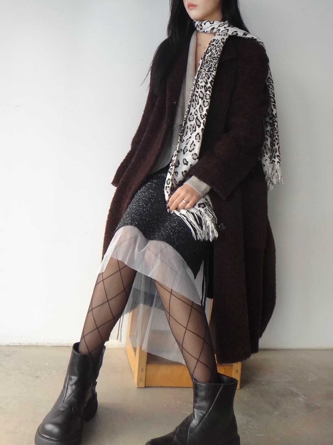 FEMINElLA boucle mandarin long coat  상품이미지2