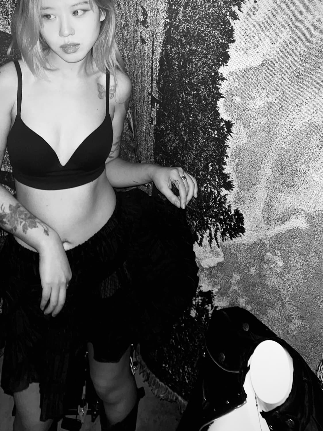 트립 시스루 플레어 미니스커트 상품이미지7