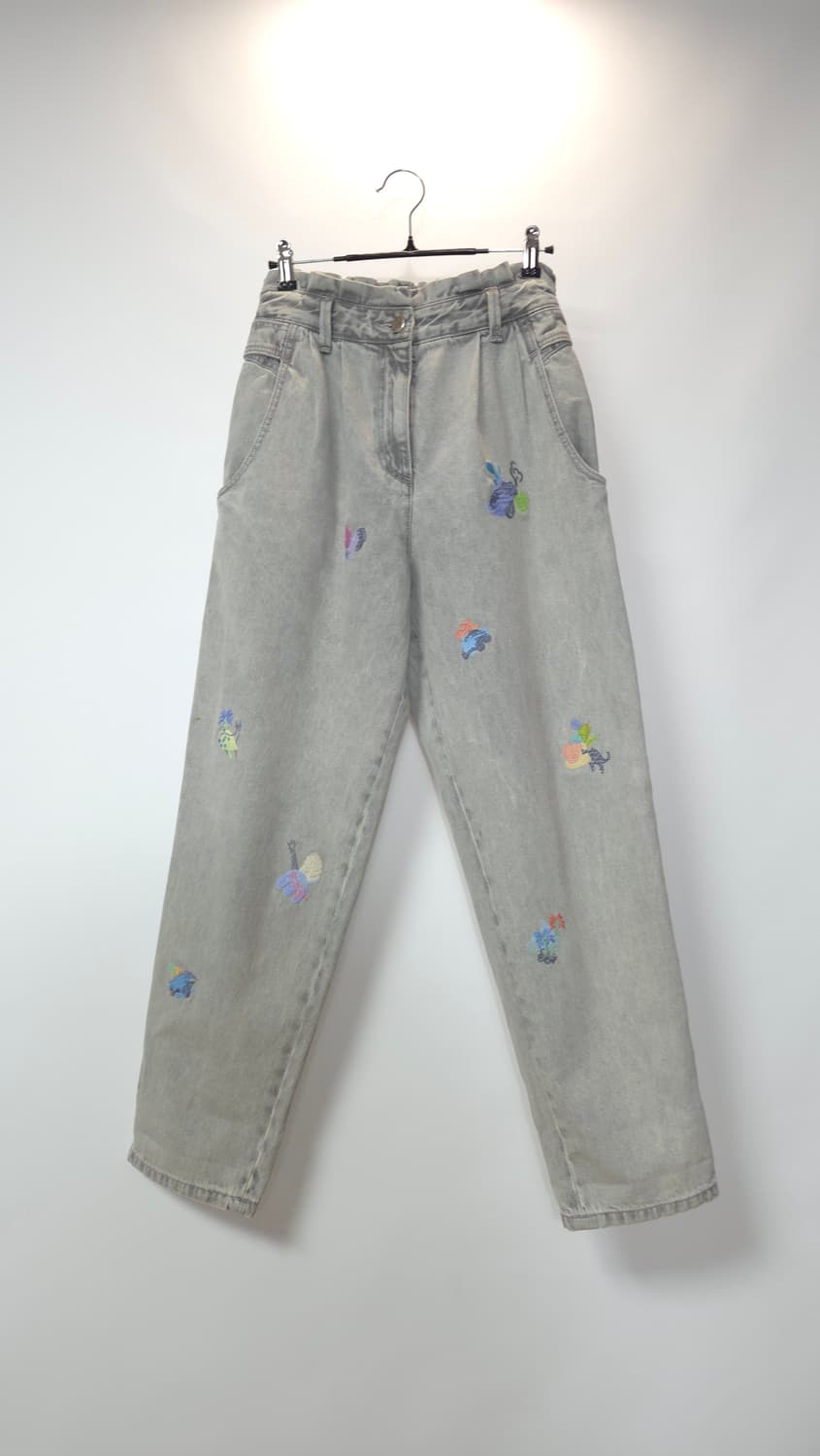 한섬 오즈세컨 2021 사파리 자수 페이퍼백 데님 팬츠 64-94 상품이미지1