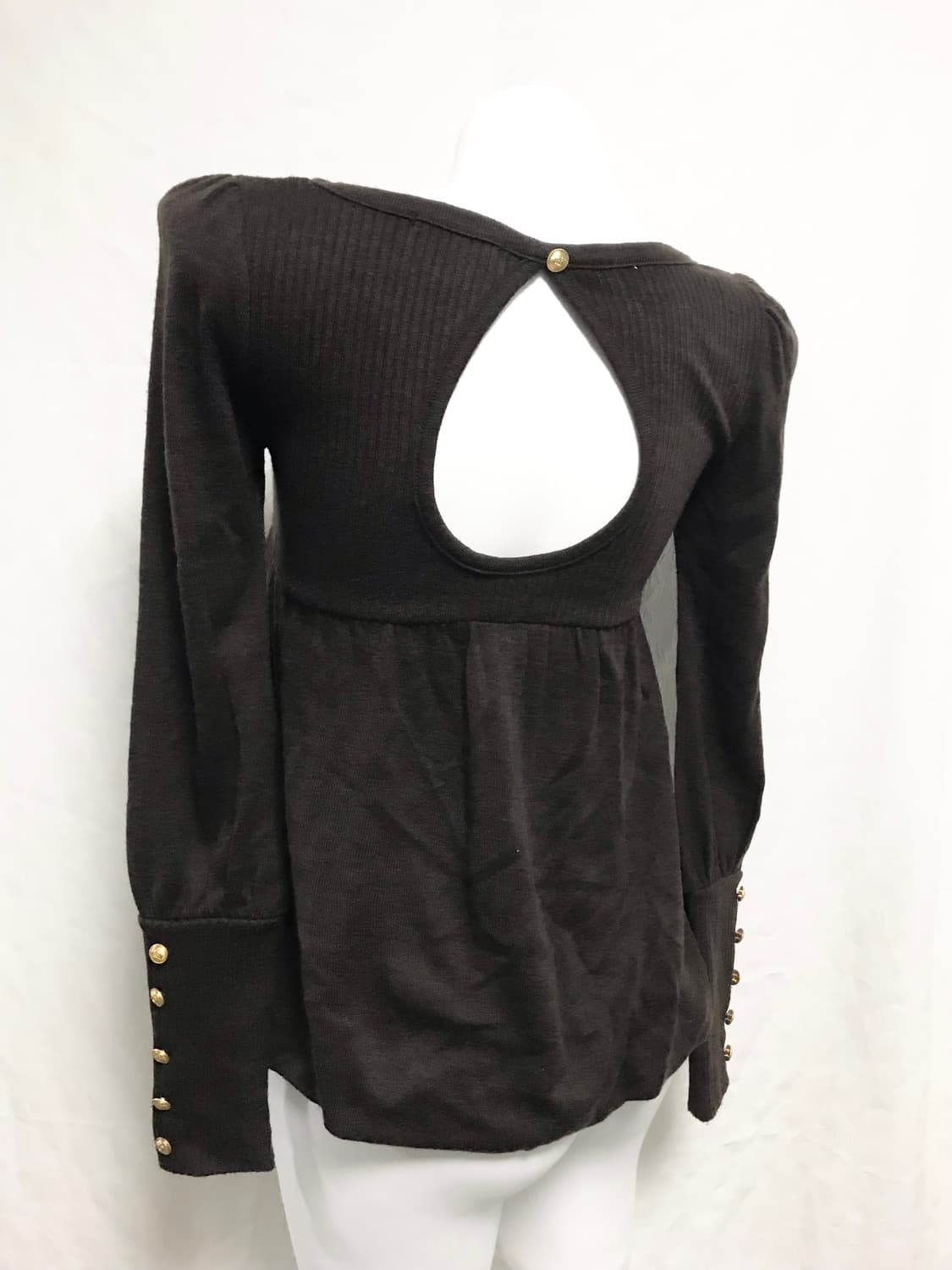 빈티지 라떼갸루 금장 베이비돌 백 트임 니트 탑 상품이미지6